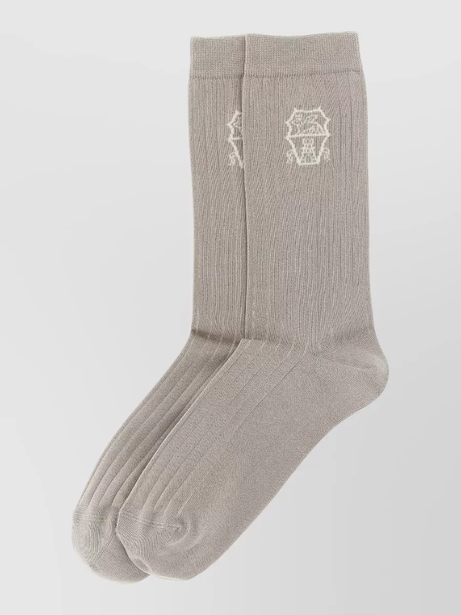 Brunello Cucinelli ribbed cotton mid calf socks