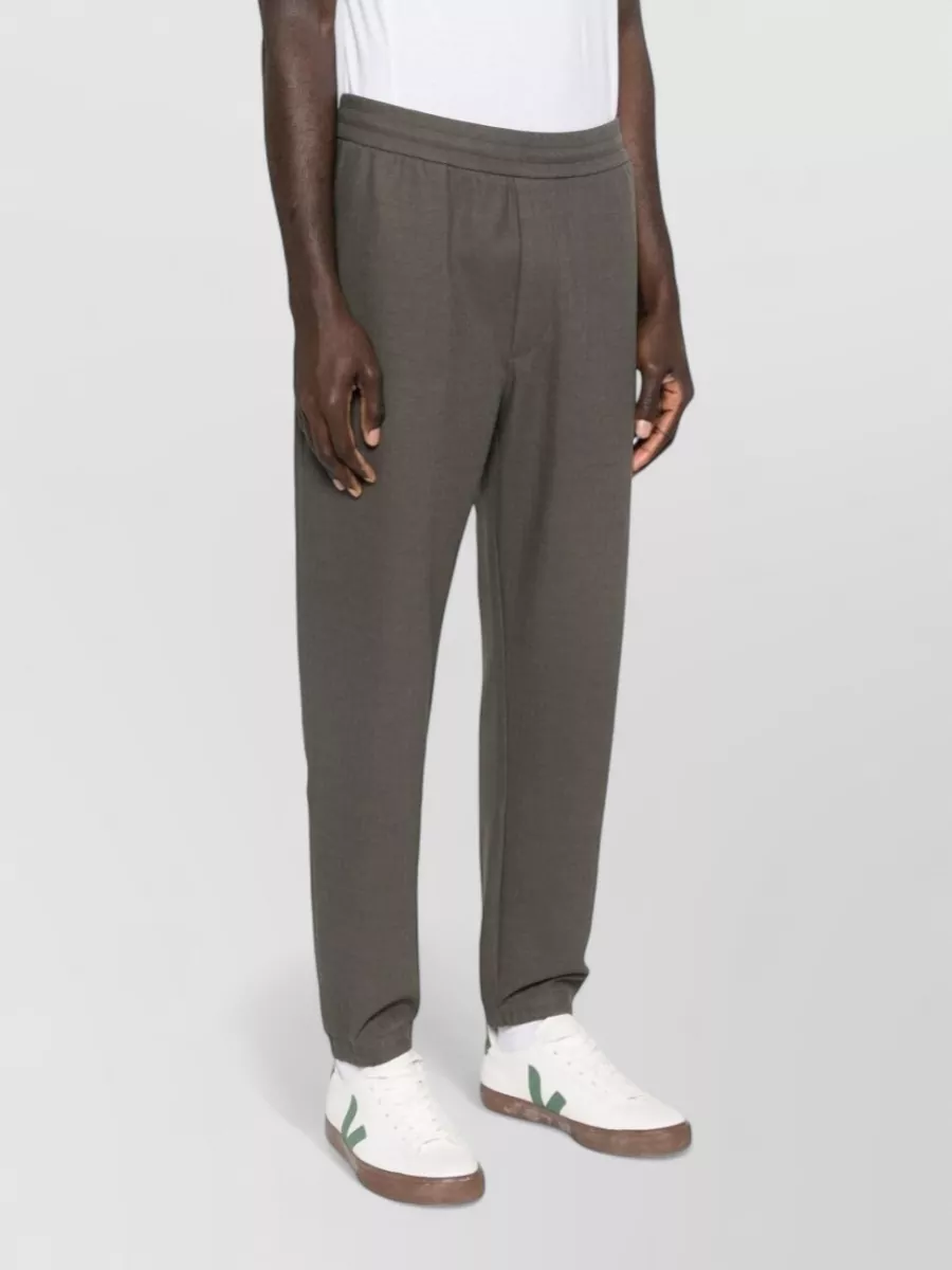 Emporio Armani Tapered Leg Textured Sweatpants Side Back Pockets