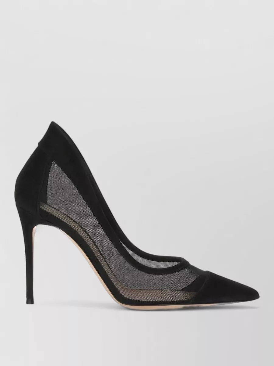Gianvito Rossi Mesh And Suede Pumps