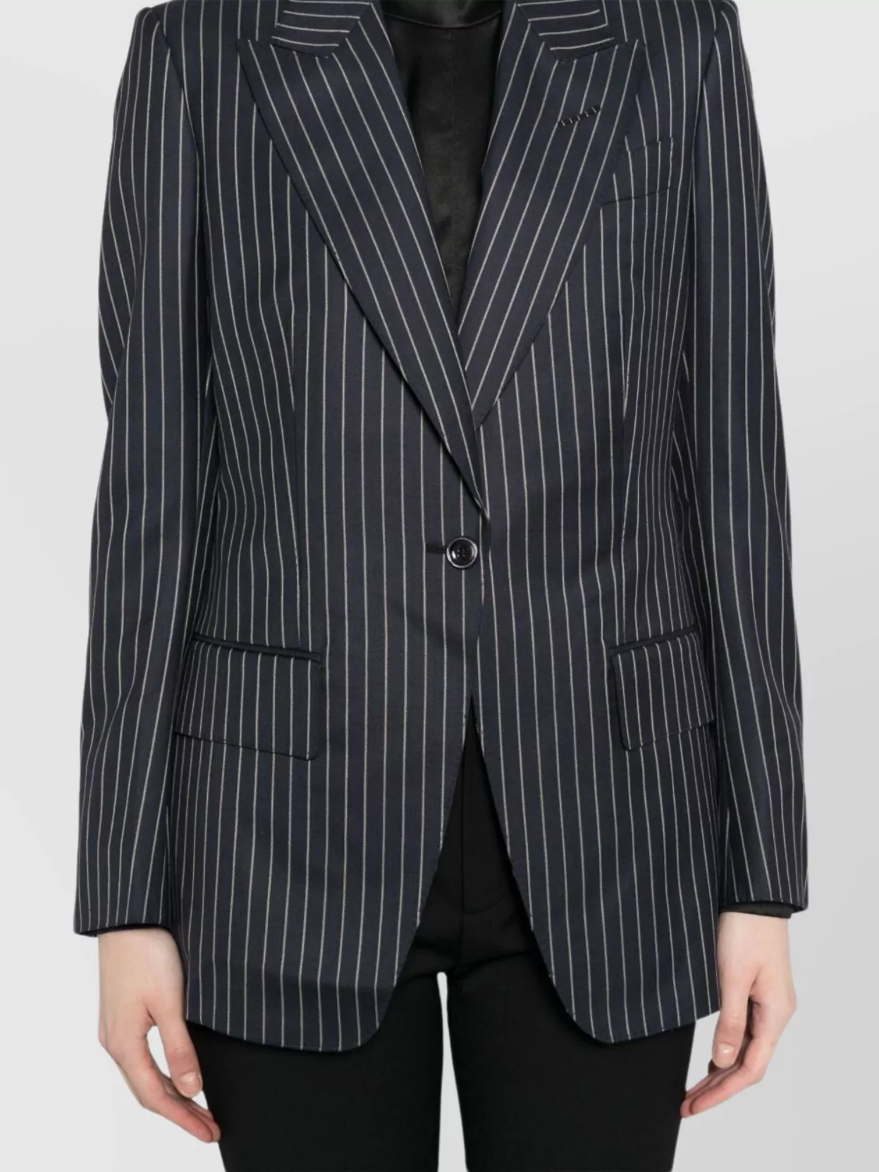 Tom Ford Single Breasted Wool Flannel Jacket With Stripes