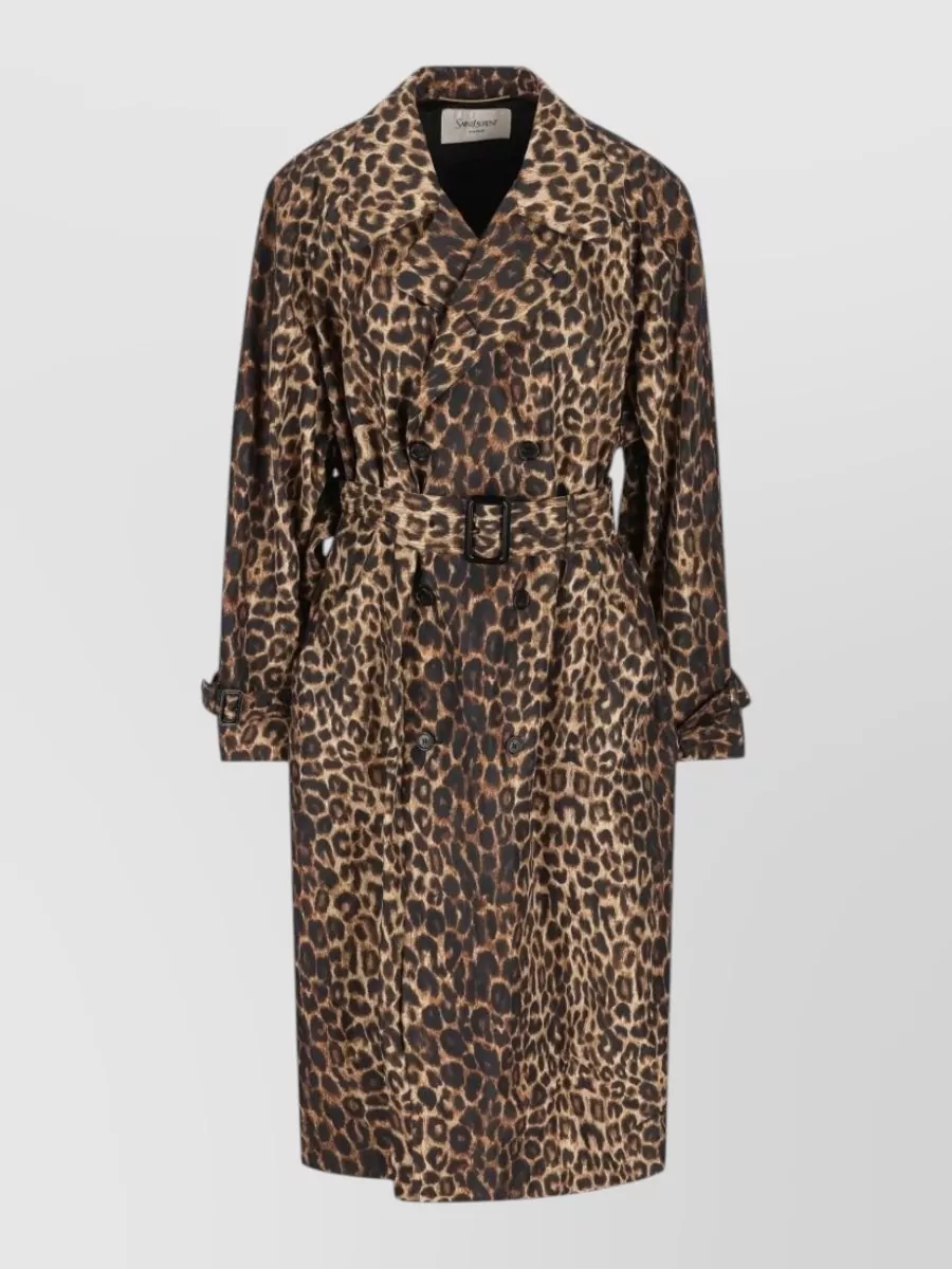 Saint Laurent double-breasted belted trench coat
