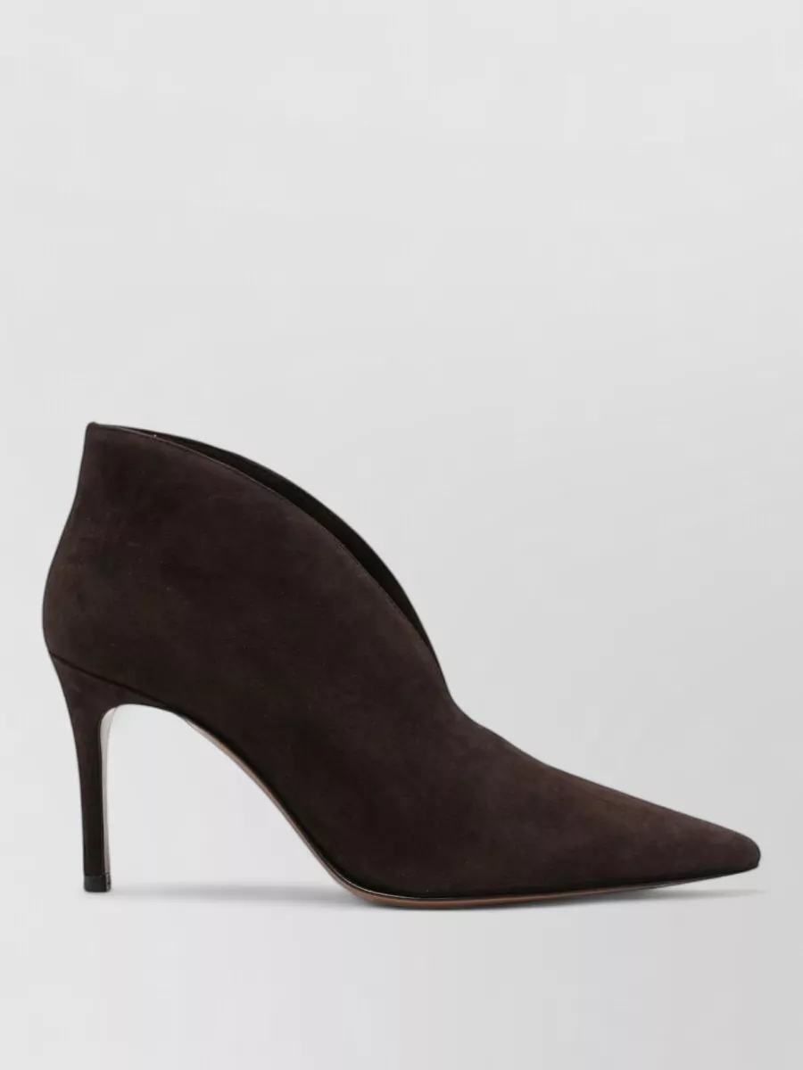 Roberto Festa Suede V-Cut Pointed-Toe Stiletto Ankle Boots