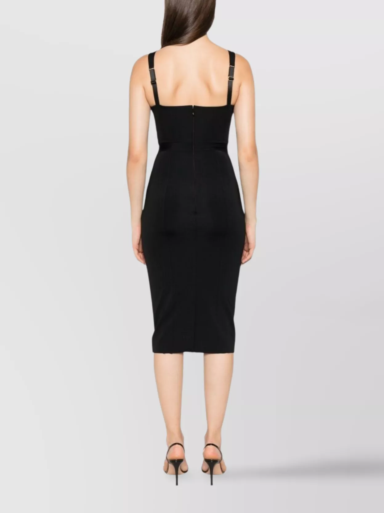 Elisabetta Franchi Sleeveless Round Neck Mini Fitted Chain Dress