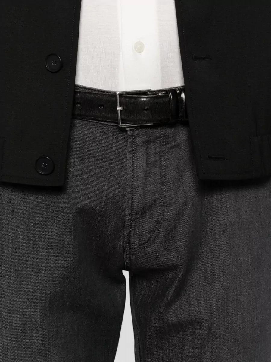 Emporio Armani Denim Cotton Trousers Belt Loops Five Pockets