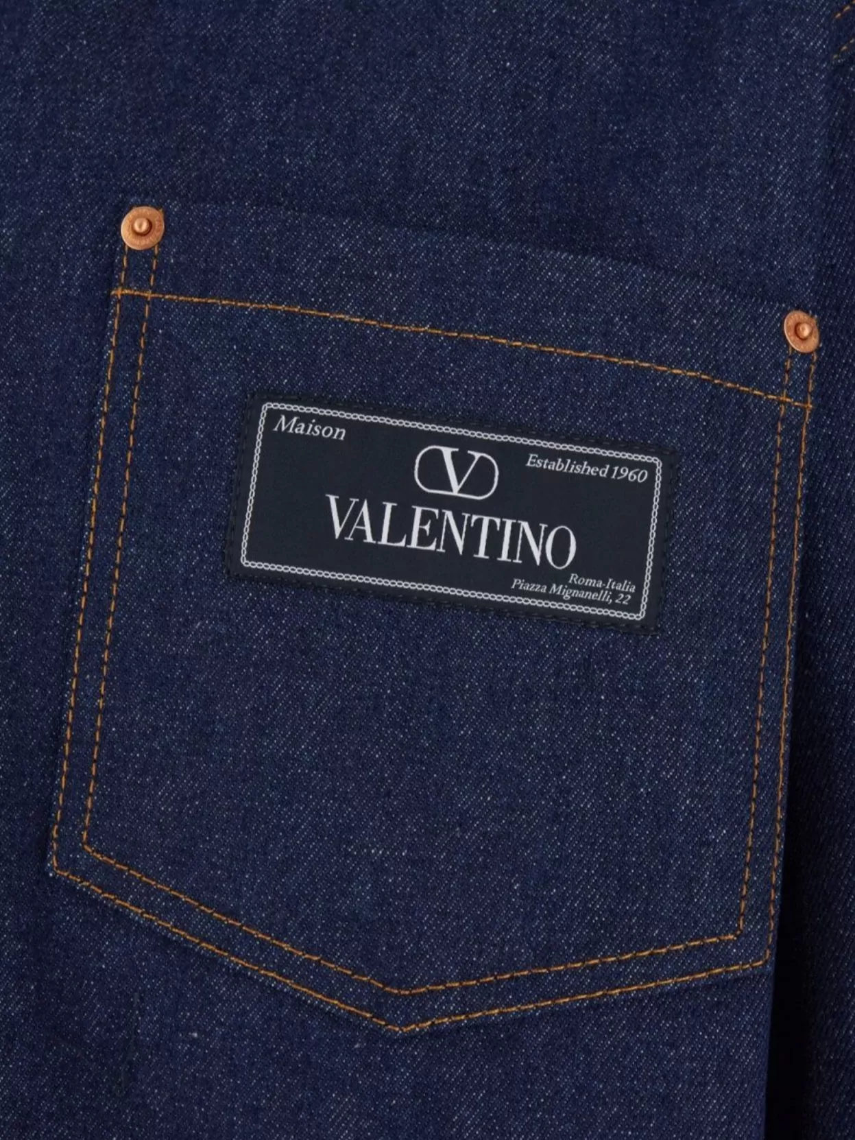 Valentino Garavani Denim Shirt With Long Sleeves And Chest Pocket