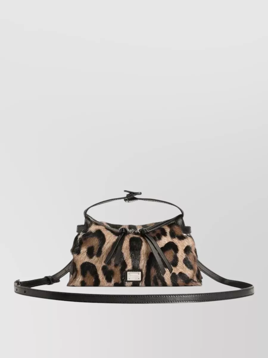 Dolce&Gabbana Vittoria Mini Leopard-Print Leather Cross-Body Bag