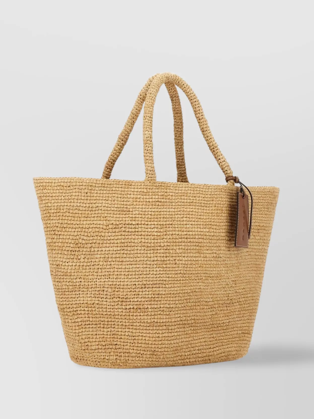 Manebi Rectangular Woven Basket Bag With Dual Handles