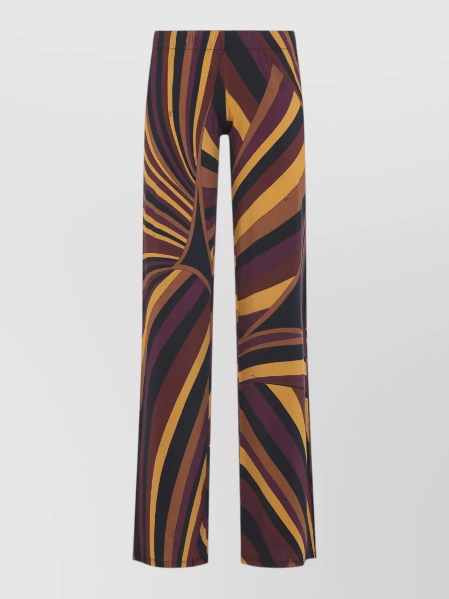 Pucci Printed Straight-Leg Mid-Rise Jersey Pants