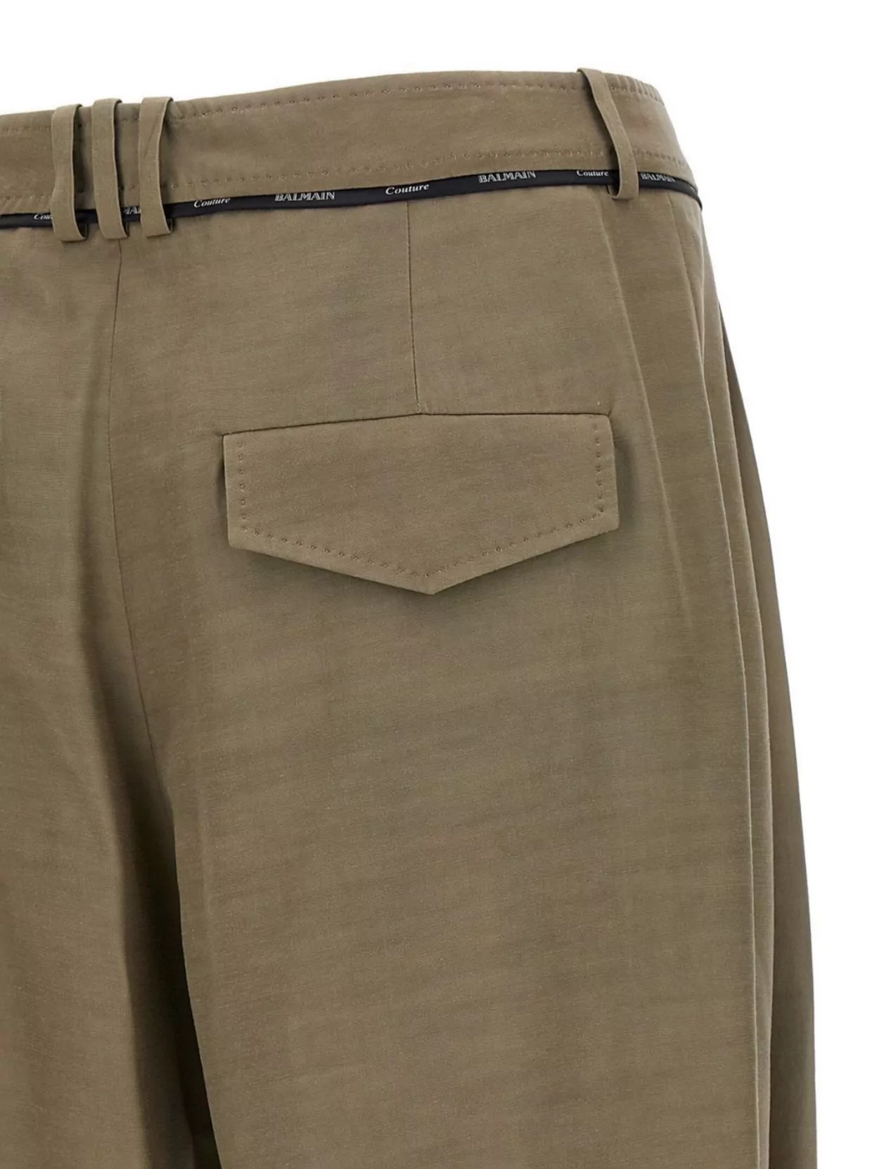 Balmain Cupro Trousers With High Waist And Wide Leg