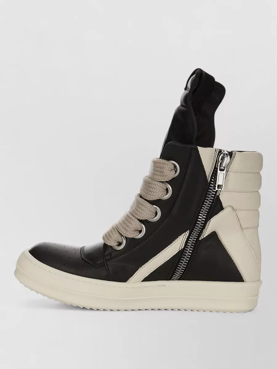 Rick Owens Geobasket High Top Sneakers Extended Tongue