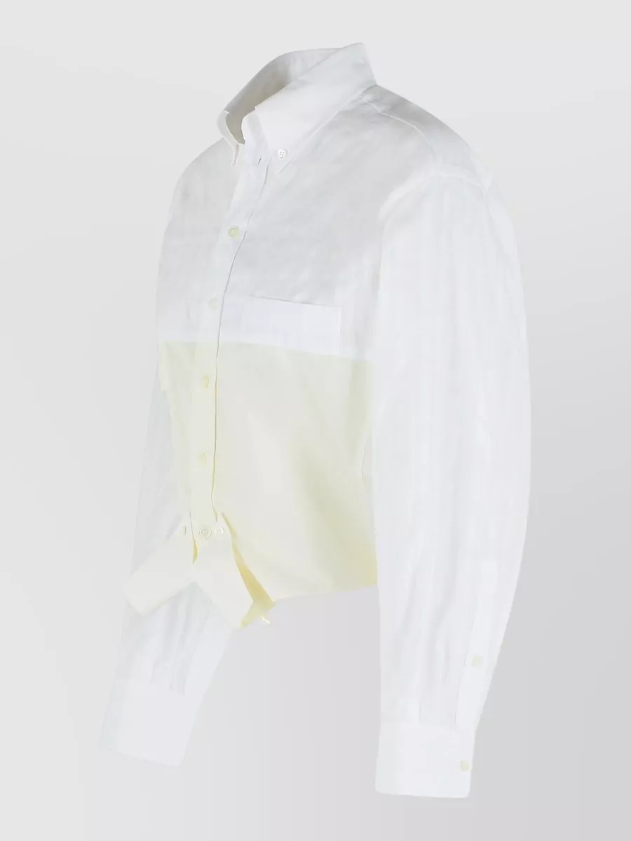 Mm6 Maison Margiela Mirror Effect Cotton Poplin Shirt Collar