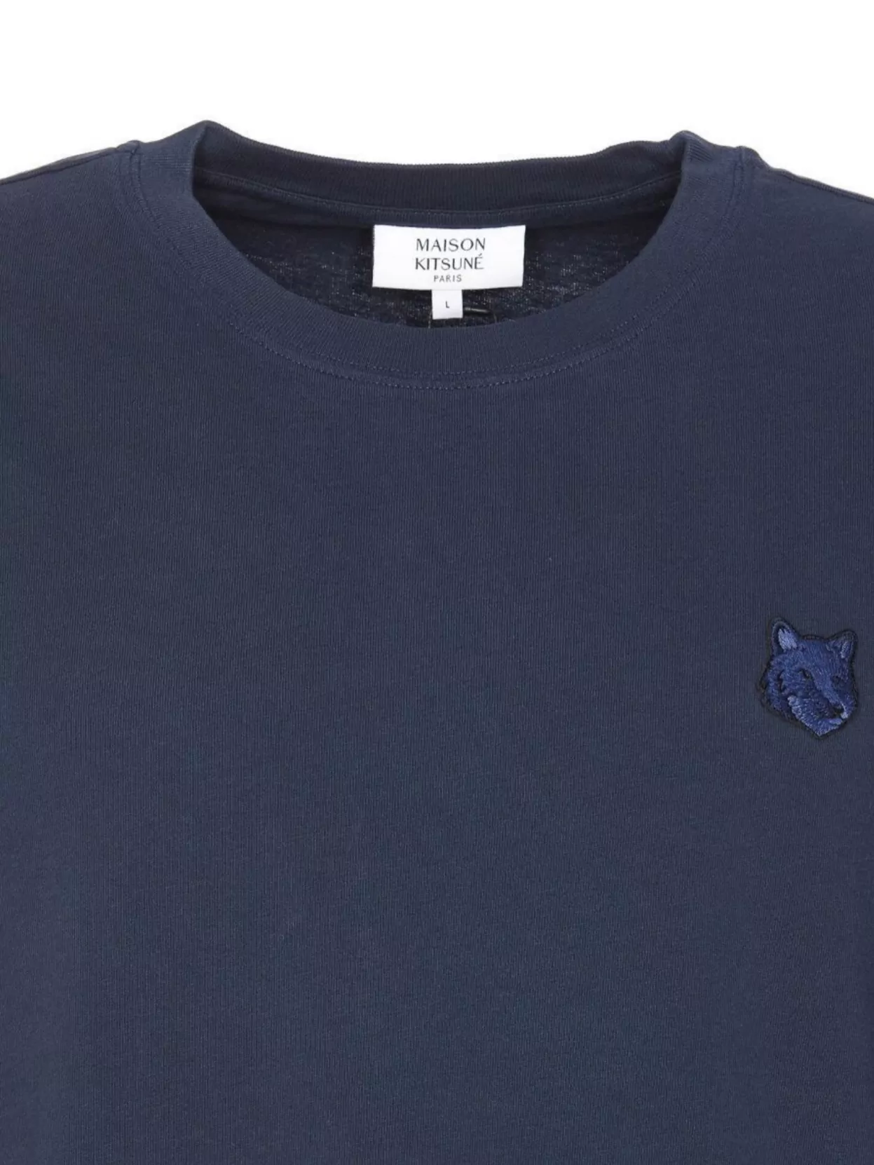 Shop Maison Kitsuné Fox Head Crewneck T-shirt