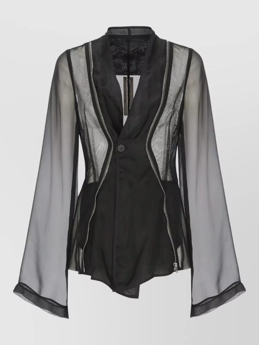 Rick Owens Long-Sleeve V-Neck Blazer