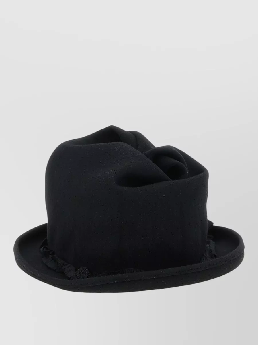 Yohji Yamamoto wool sculptural fedora hat