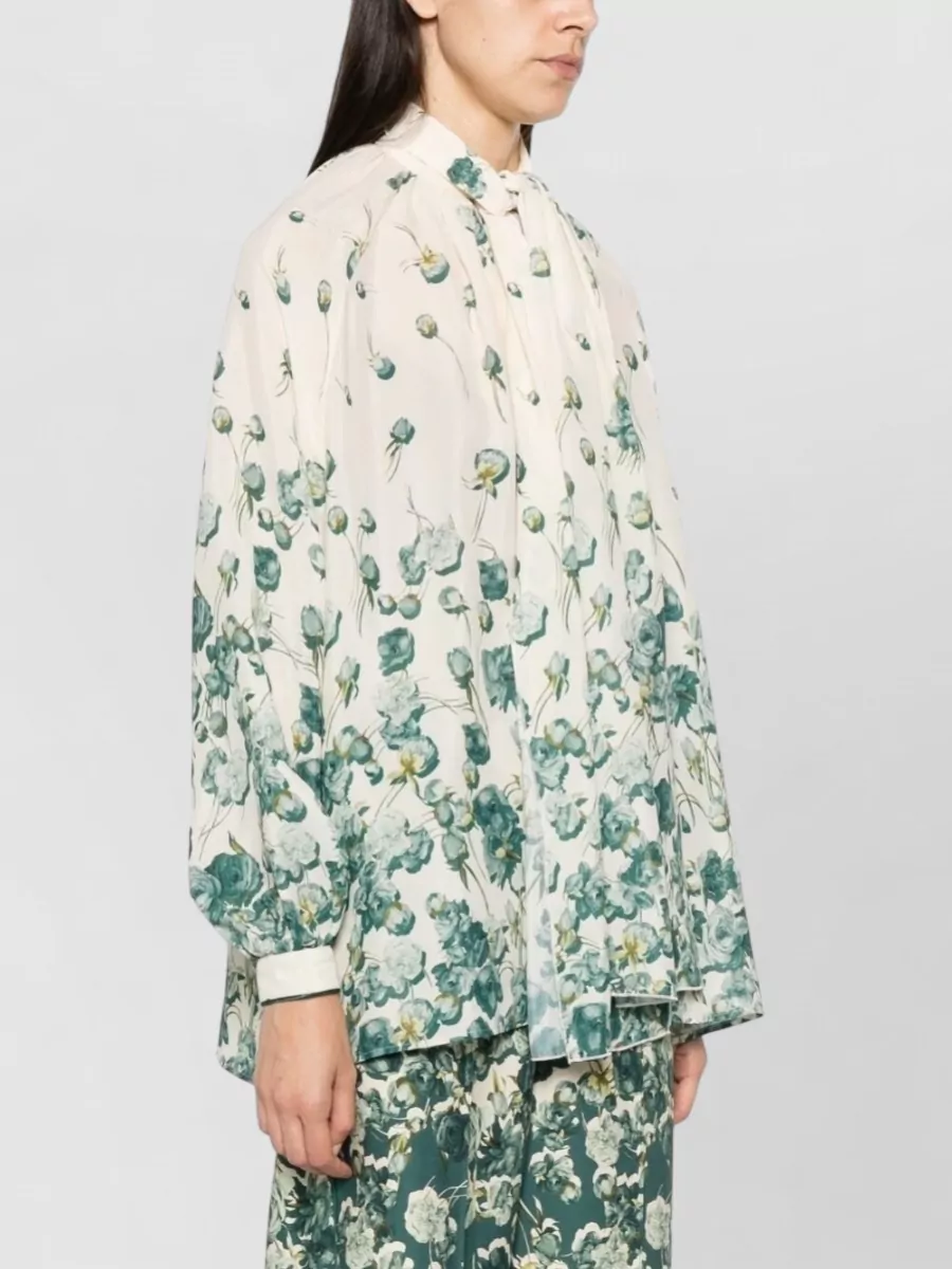 F.r.s For Restless Sleepers Silk-Blend Floral-Print Blouse