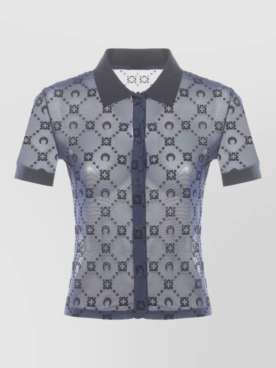 Marine Serre monogram-print short-sleeve shirt