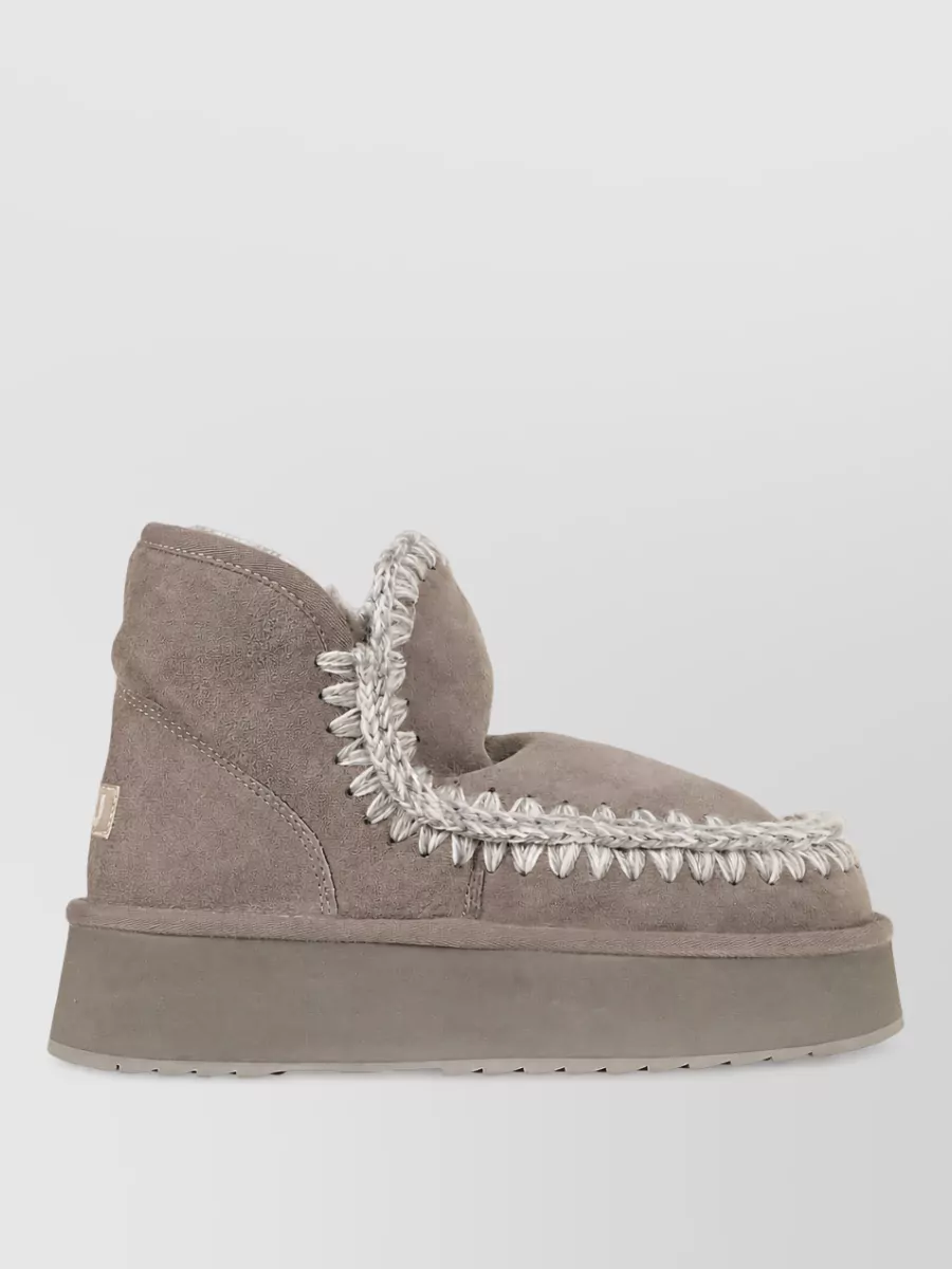 Mou Sheepskin Mini Platform Boots