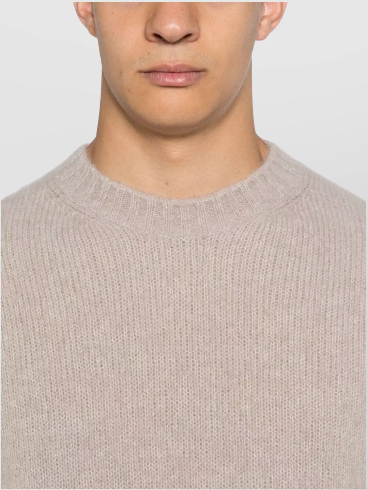 Herno Ribbed Crew Neck Sweater With Soft Texture