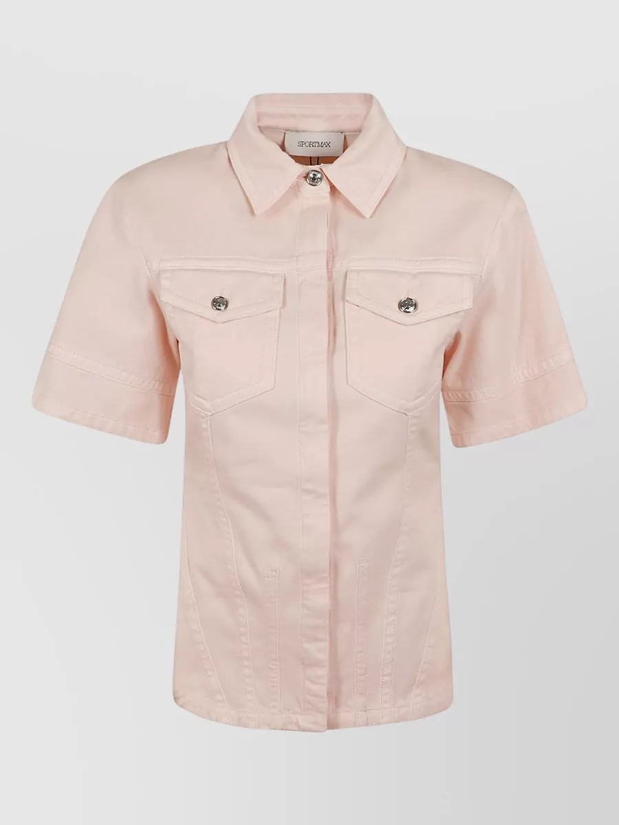 S Max Mara Cotton fitted shirt jacket