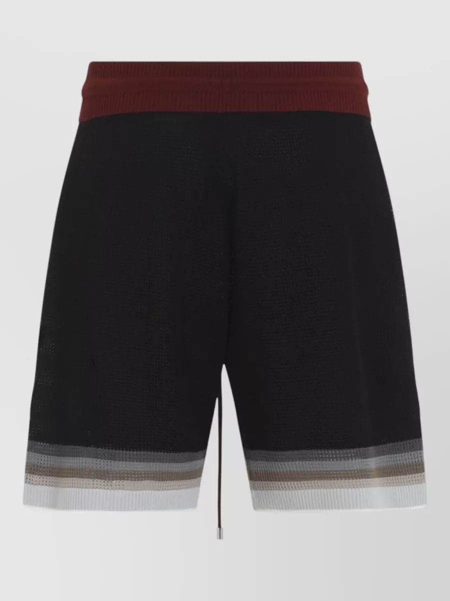 Amiri Perforated Striped Tailored Shorts