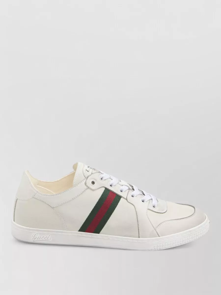 Gucci Stretch Leather Sneakers Web Detail