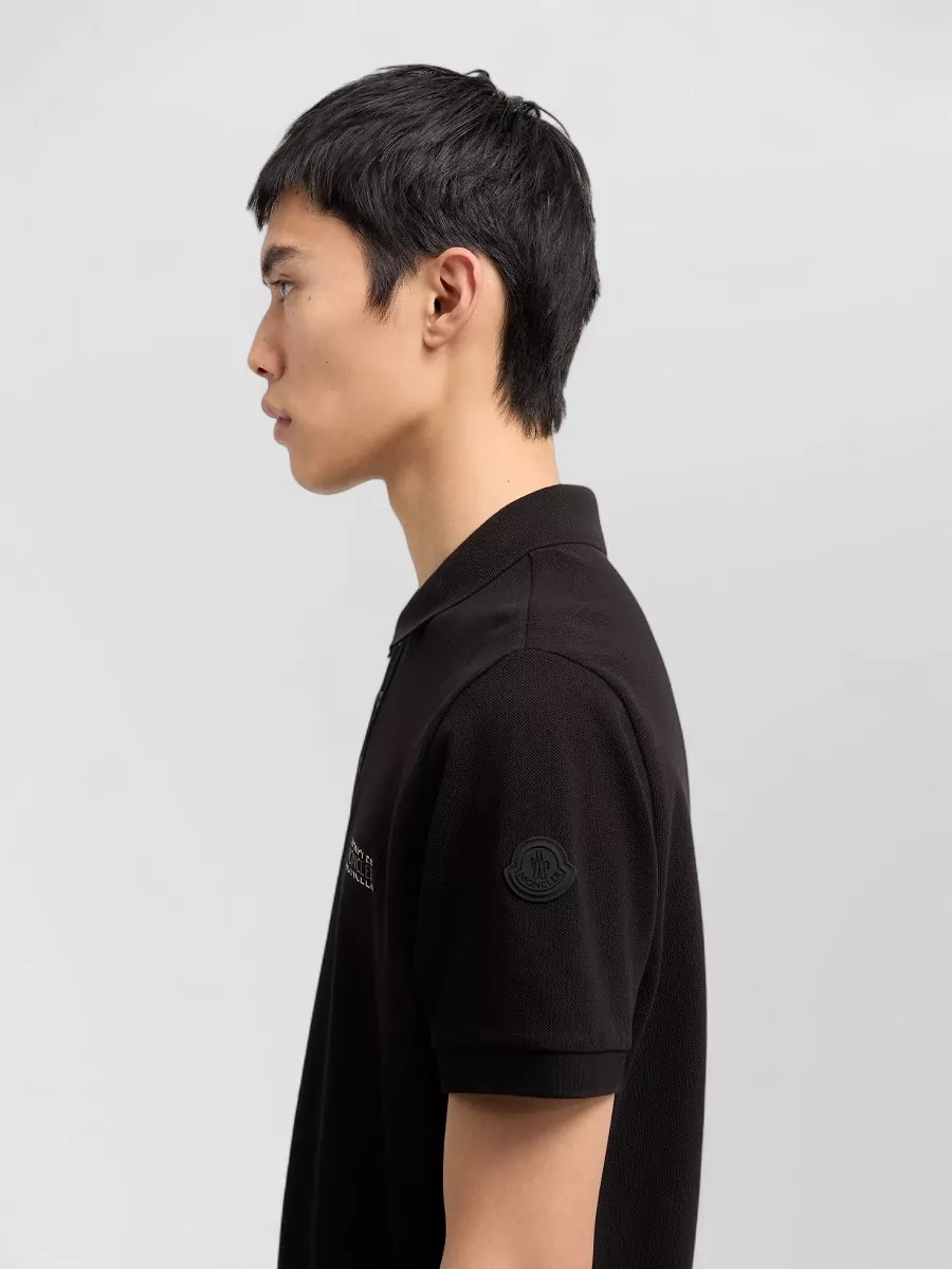 Moncler Cotton Piqué Polo Shirt Logo Detail