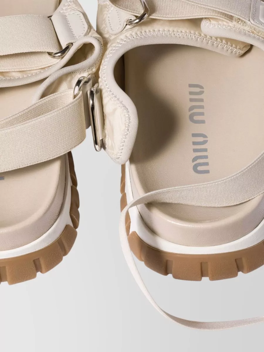 Miu Miu Technical Fabric And Suede Sandals