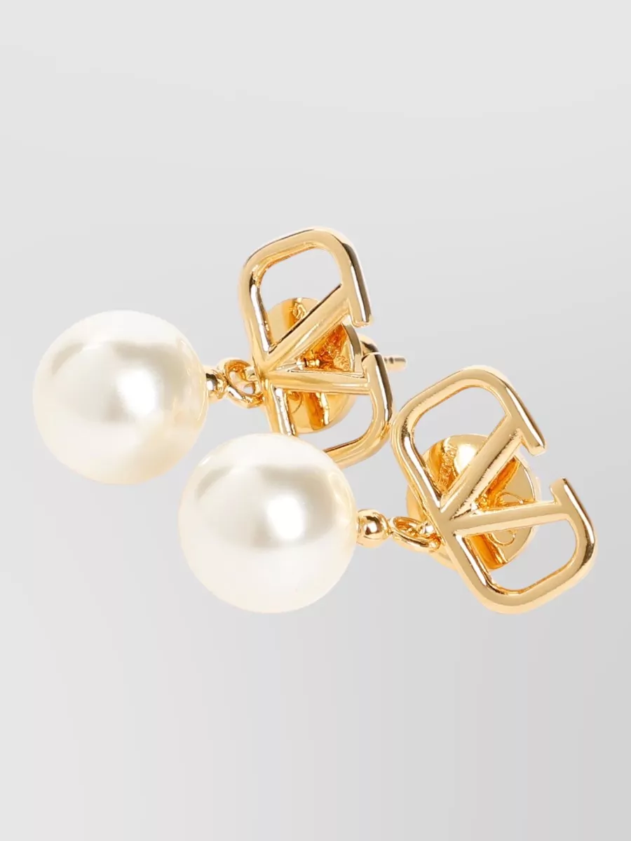 Valentino Garavani Vlogo Signature Pearl Drop Earrings