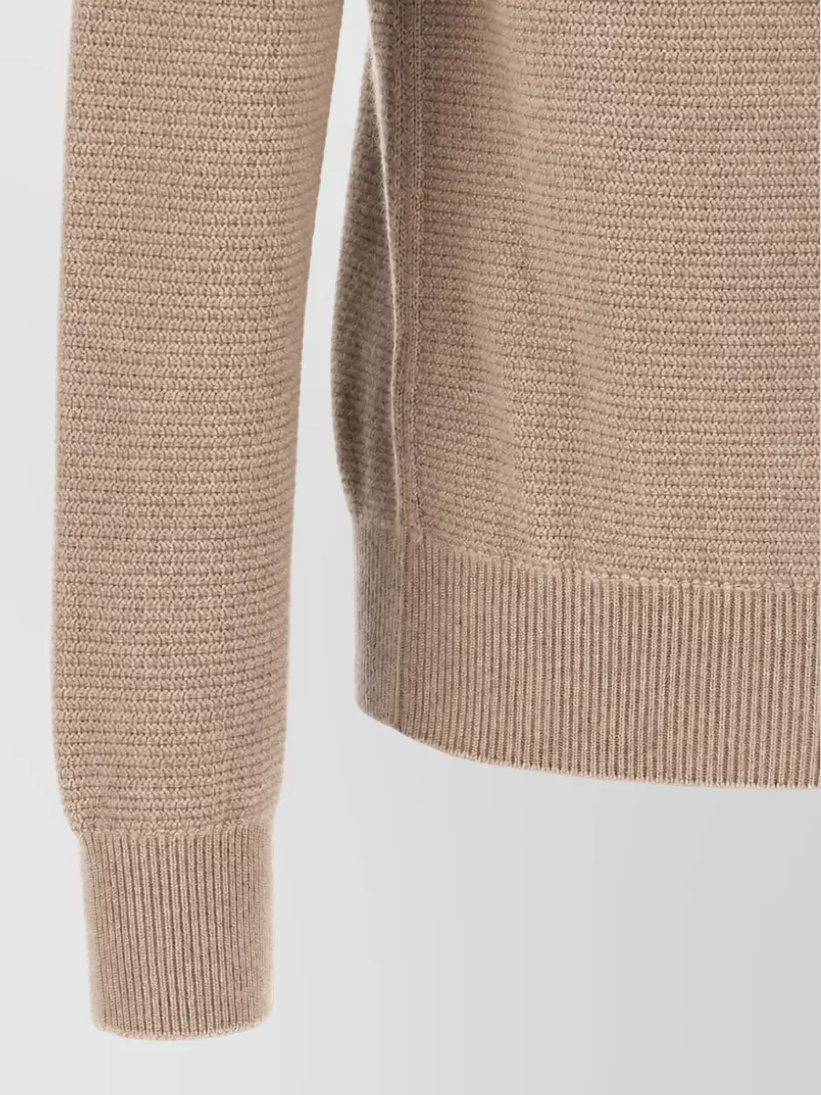 Zegna Cashmere Long-Sleeve Polo Sweater