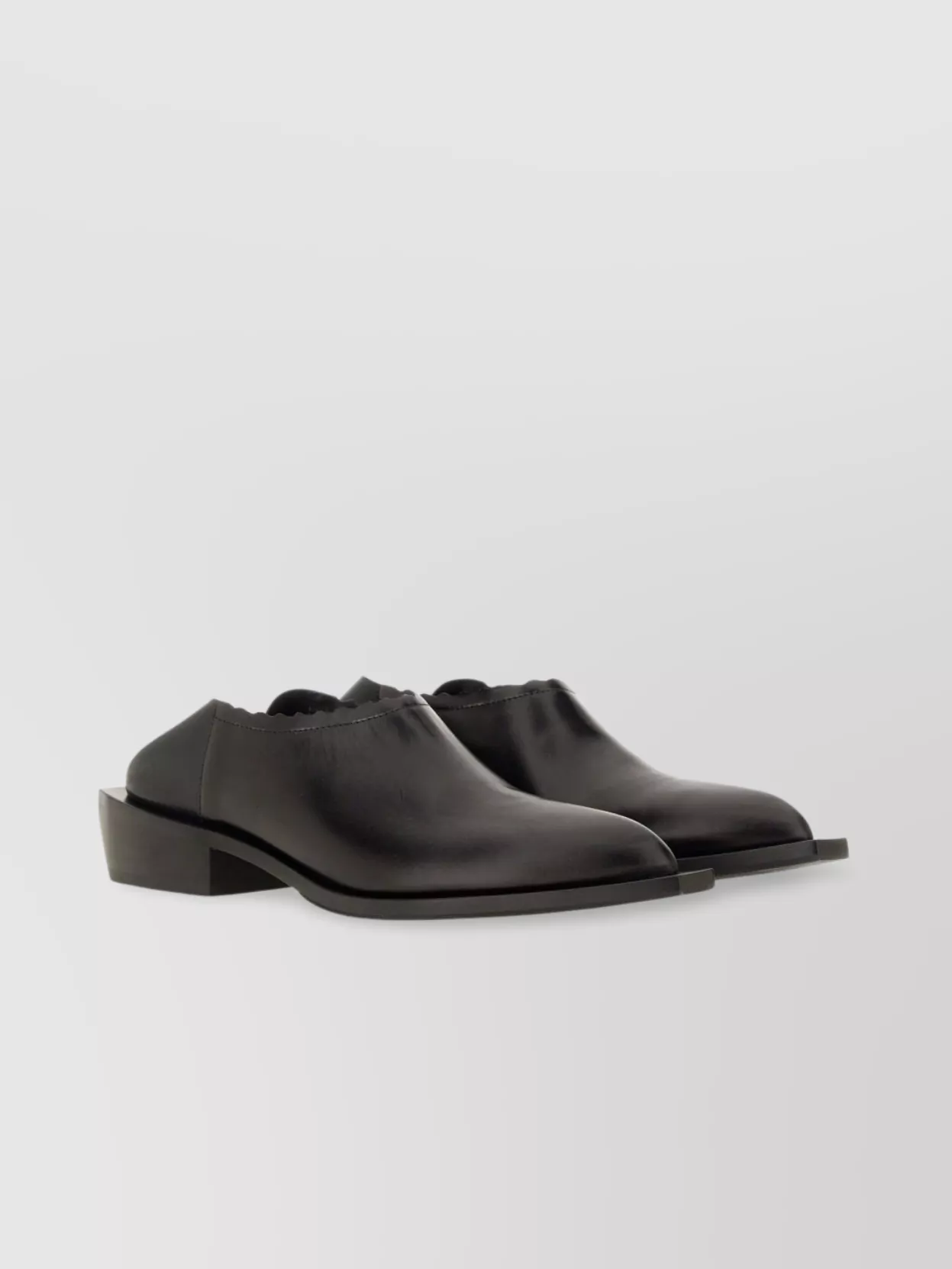 Moschino Pointed Toe Scalloped Edge Loafers