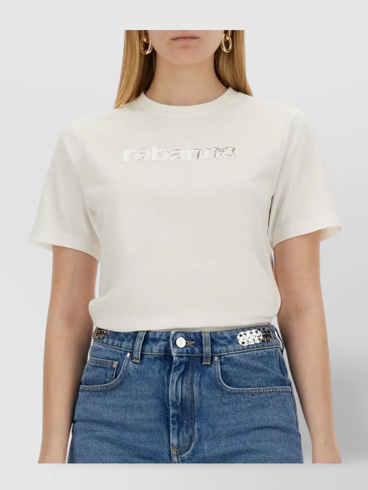 Shop Rabanne Logo Crew Neck T-shirt