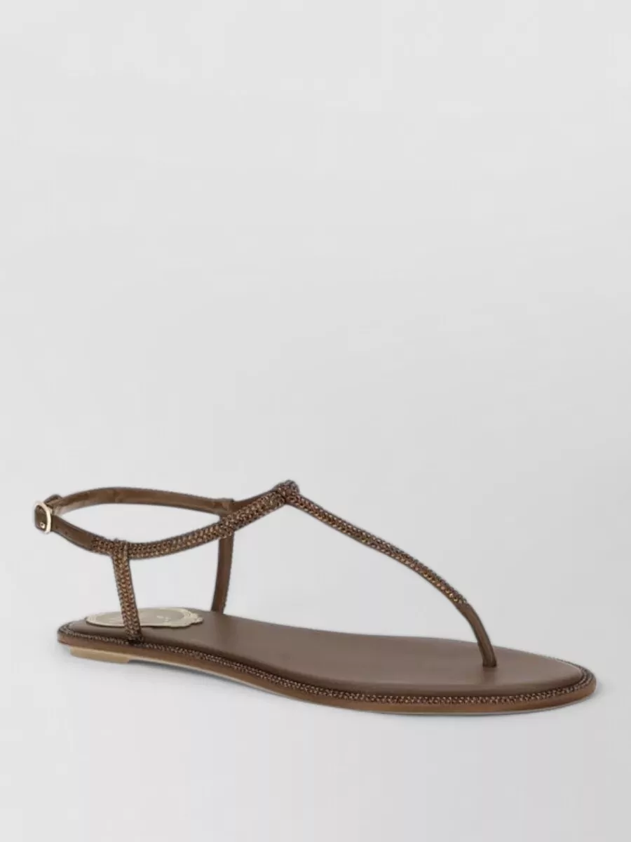 Rene Caovilla satin flat sandals