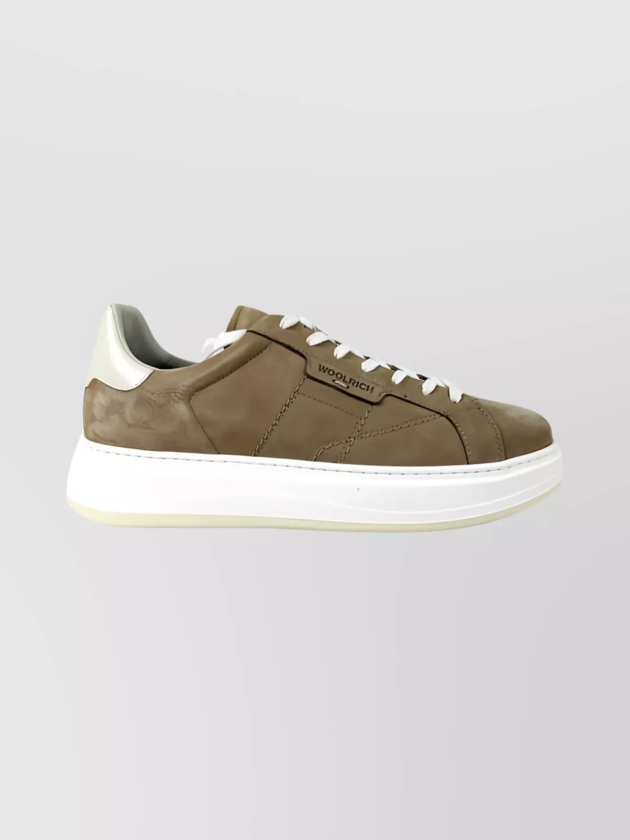 Woolrich Calf Leather Low-top Sneakers Platform In Green