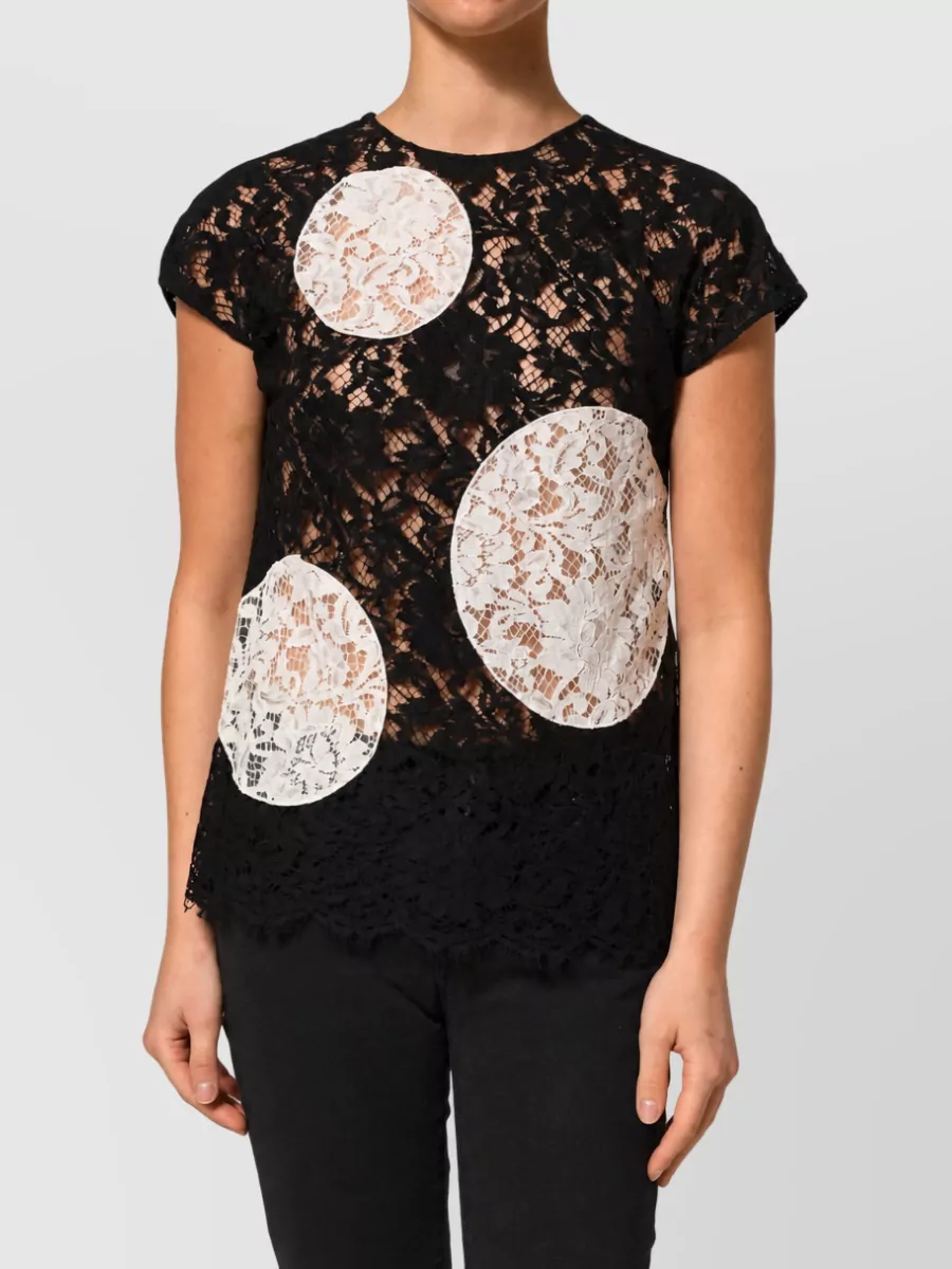 Dolce&Gabbana floral lace short-sleeve top