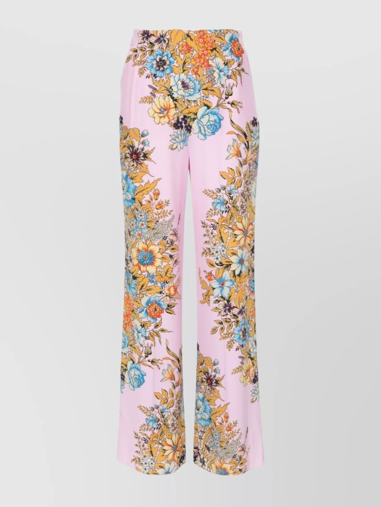 Shop Etro Floral Print High-waisted Straight Leg Trousers