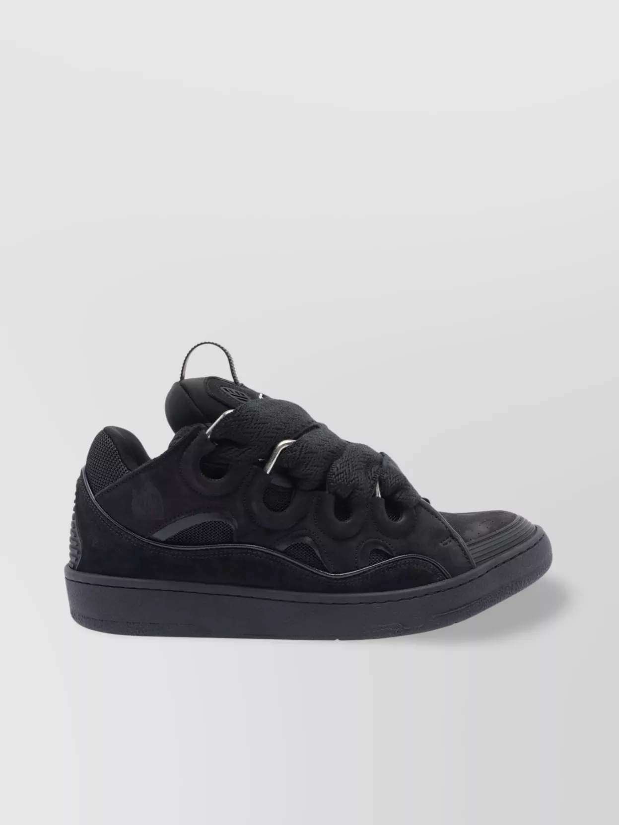 Lanvin Low Top Leather Sneakers With Perforated Toe