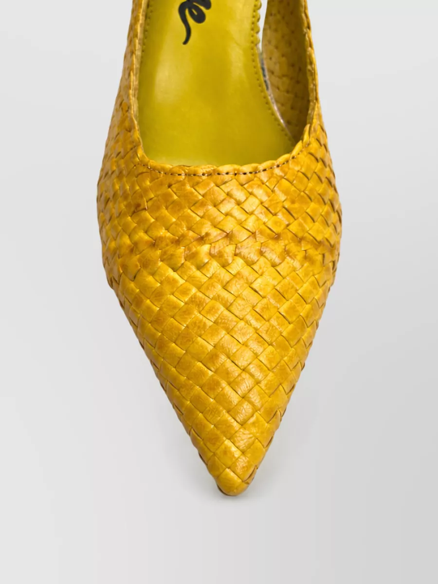 La Rose woven ballerina pumps