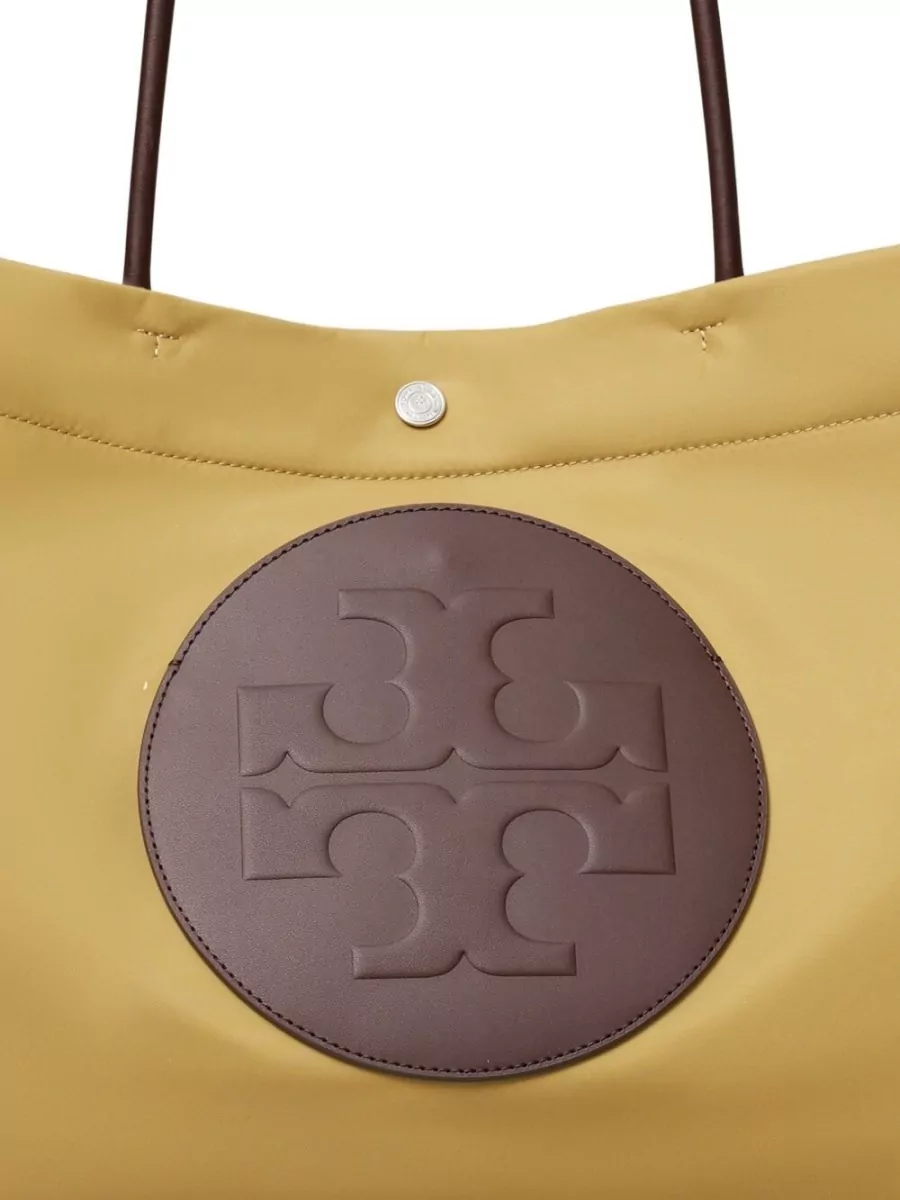 Tory Burch Ella Nylon Tote Bag Top Handles Pocket