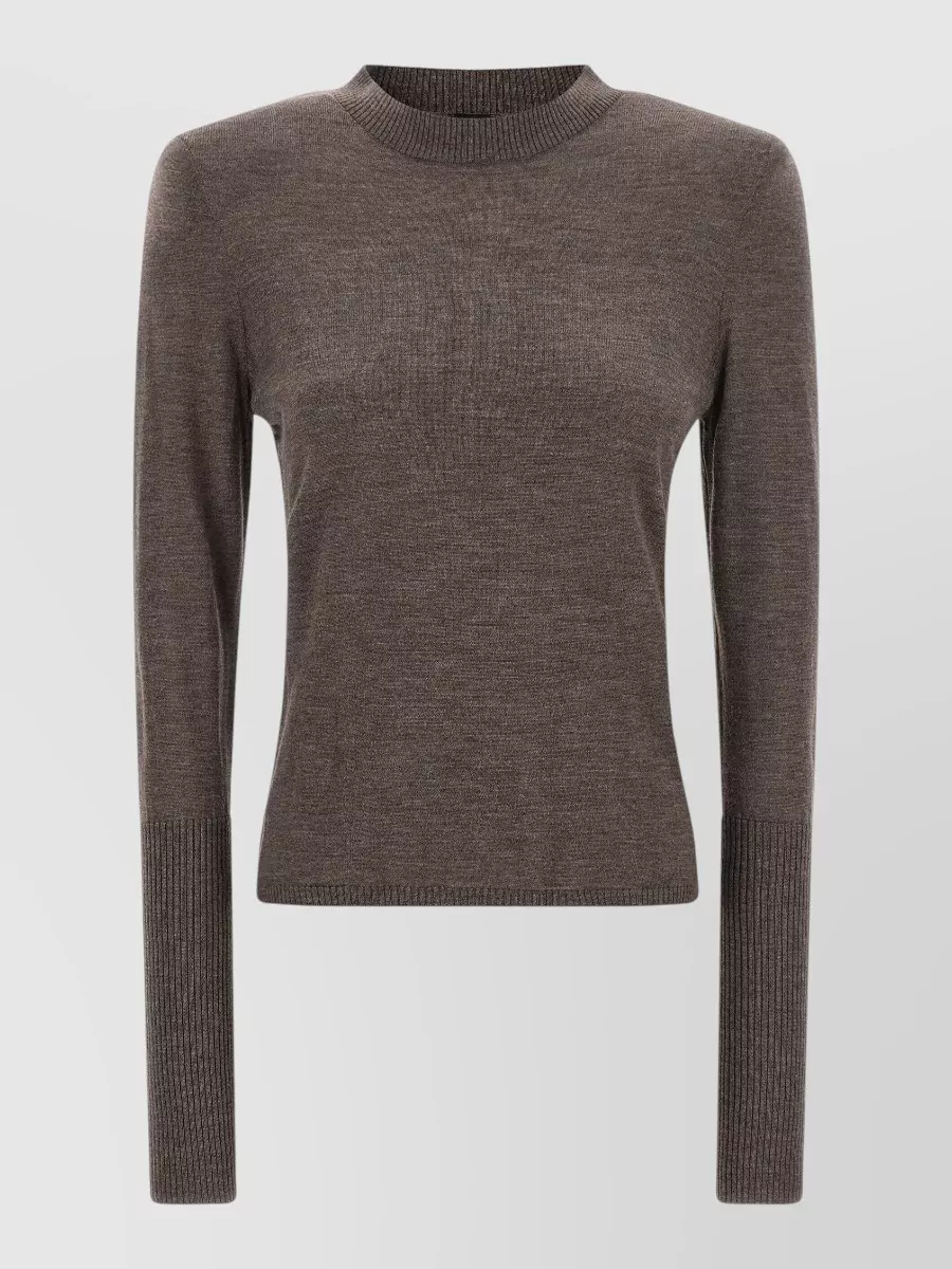 Pinko Wool ribbed long-sleeve sweater