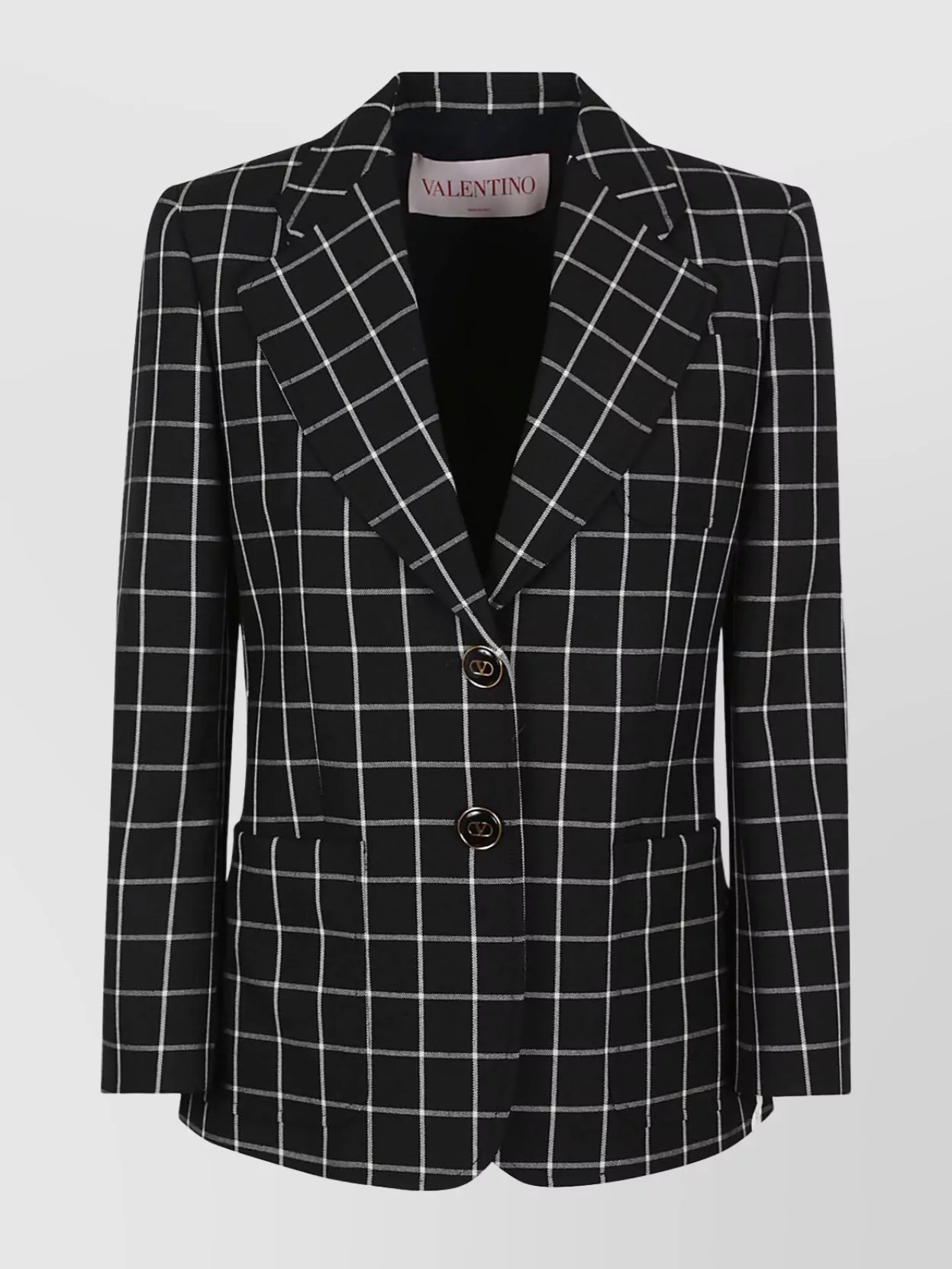 Valentino Mossi Jacket With Front Pockets And Notched Lapels In Black