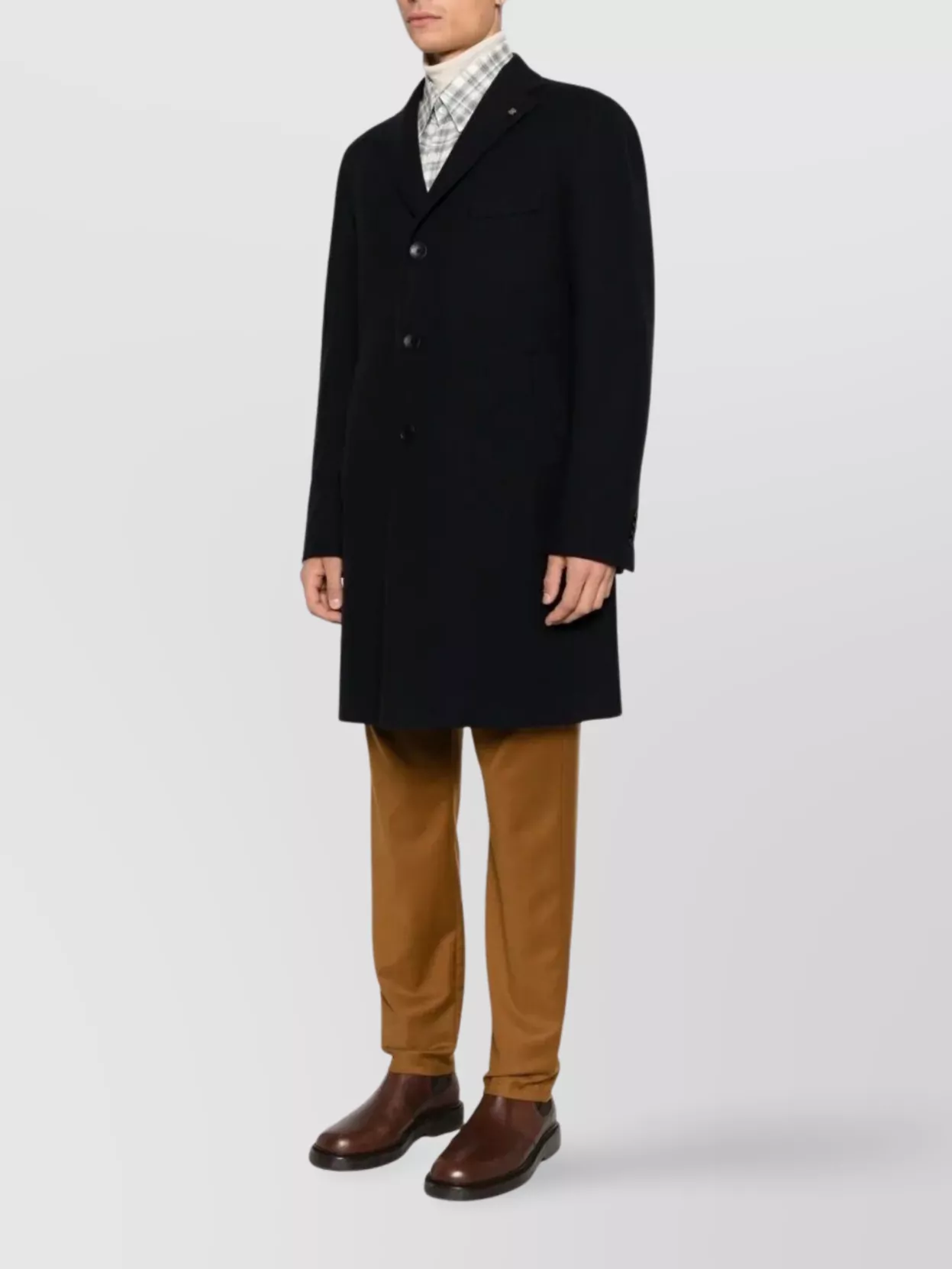 Tagliatore Men's Long Sleeve Single Breasted Coat