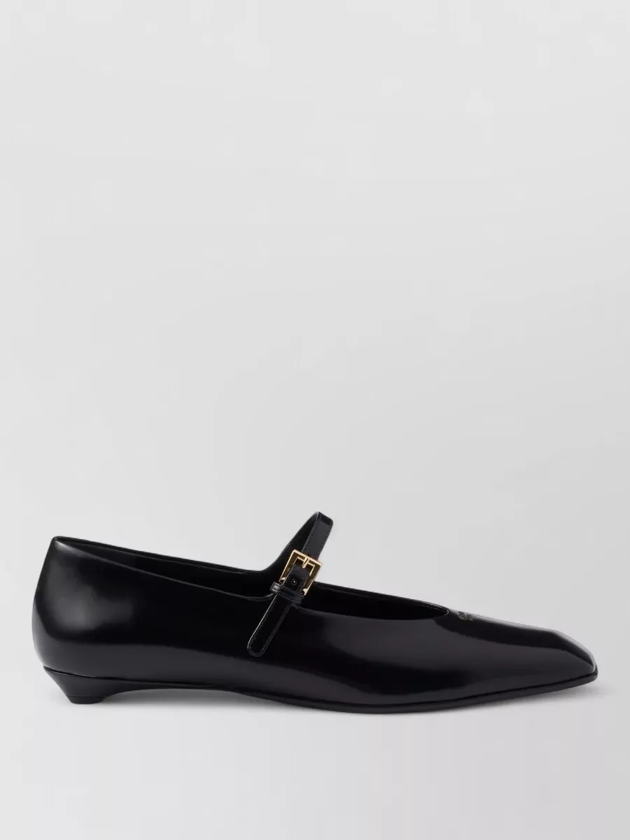 Prada Leather Mary Jane Ballerina Shoes