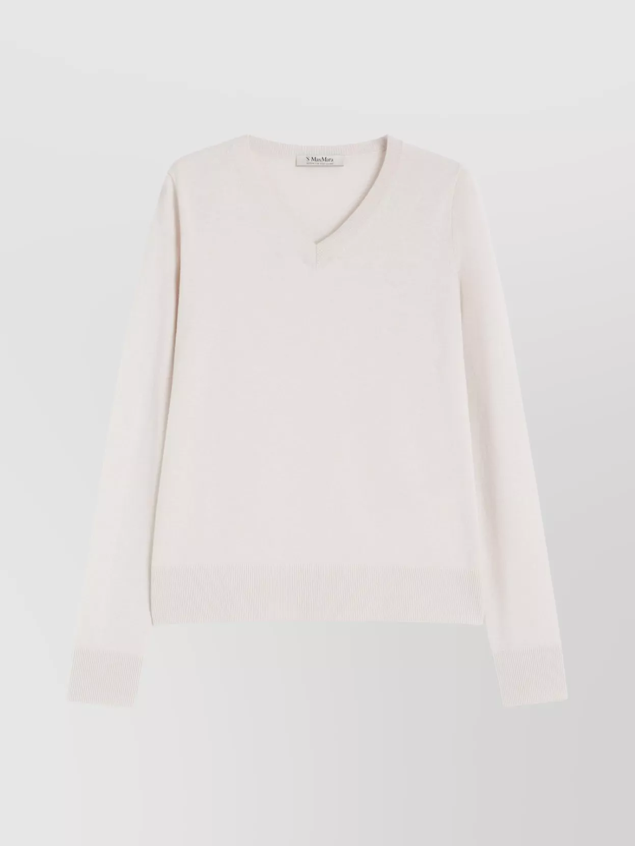 S Max Mara Wool v-neck knitwear with ribbed edges