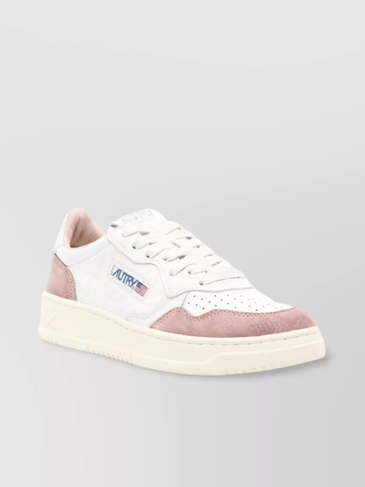 Autry Medalist Low Goat Suede Wht Powder Sneakers In Yellow