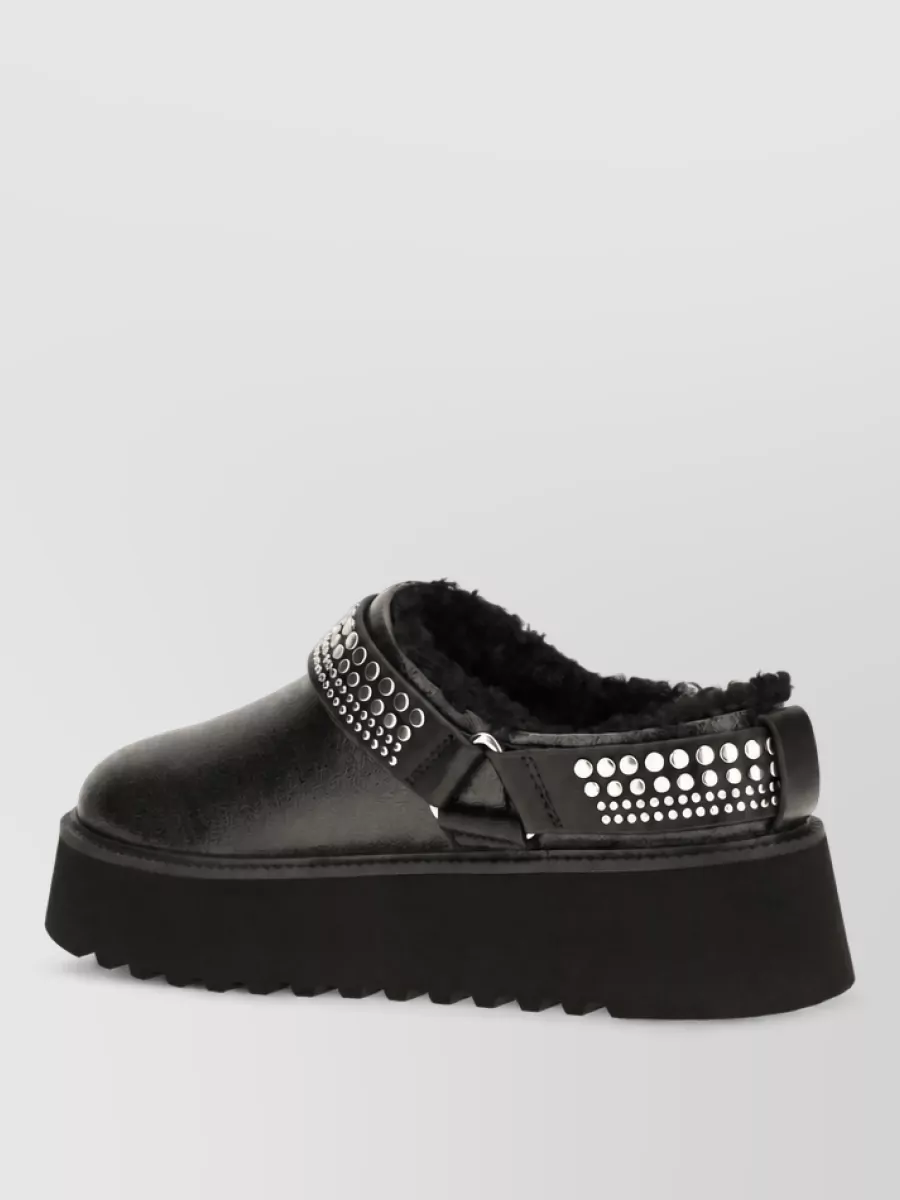 Pinko Leather Studded Ankle Boots
