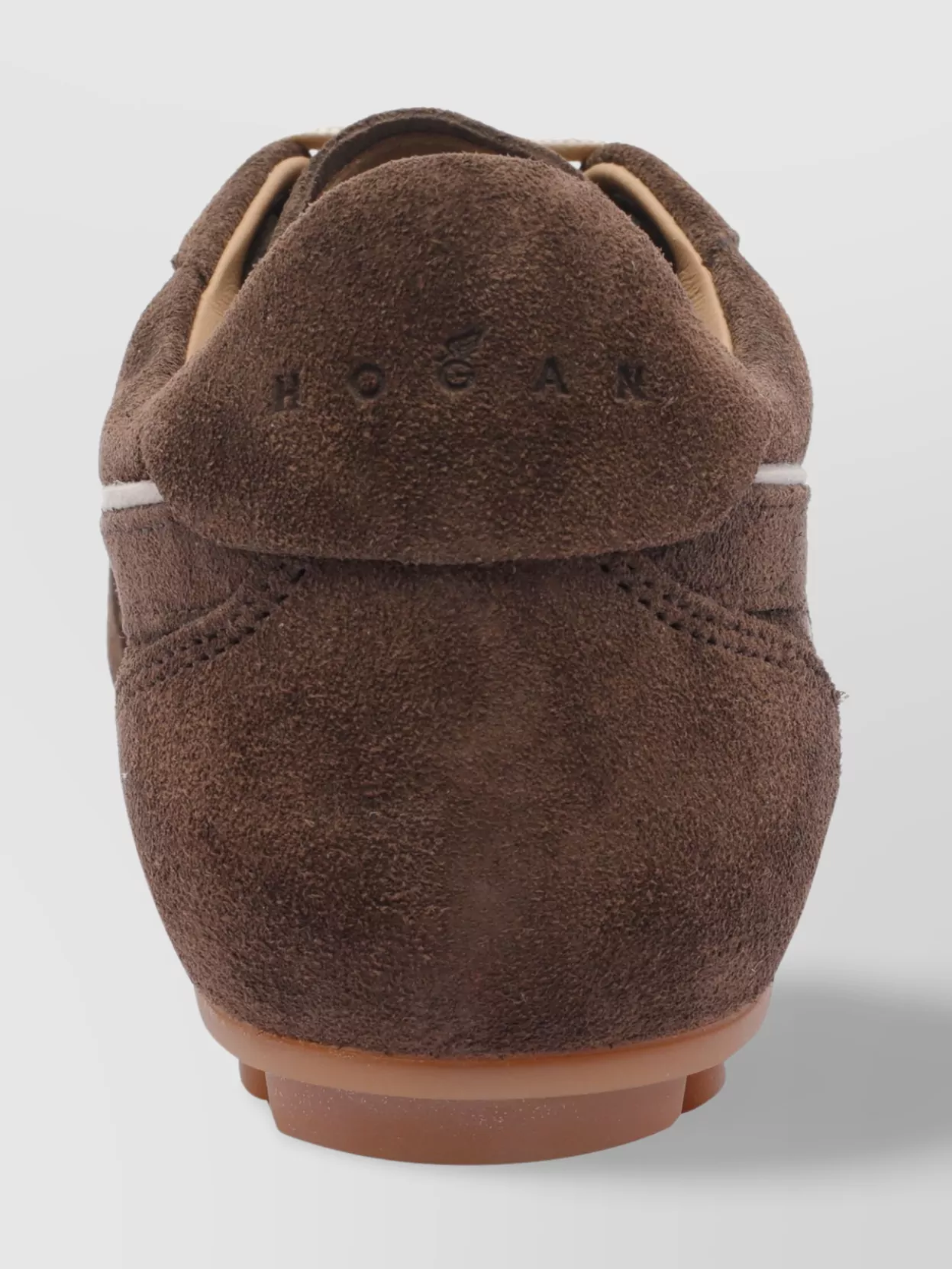 Hogan Low Top Suede Sneakers With Contrast Stitching