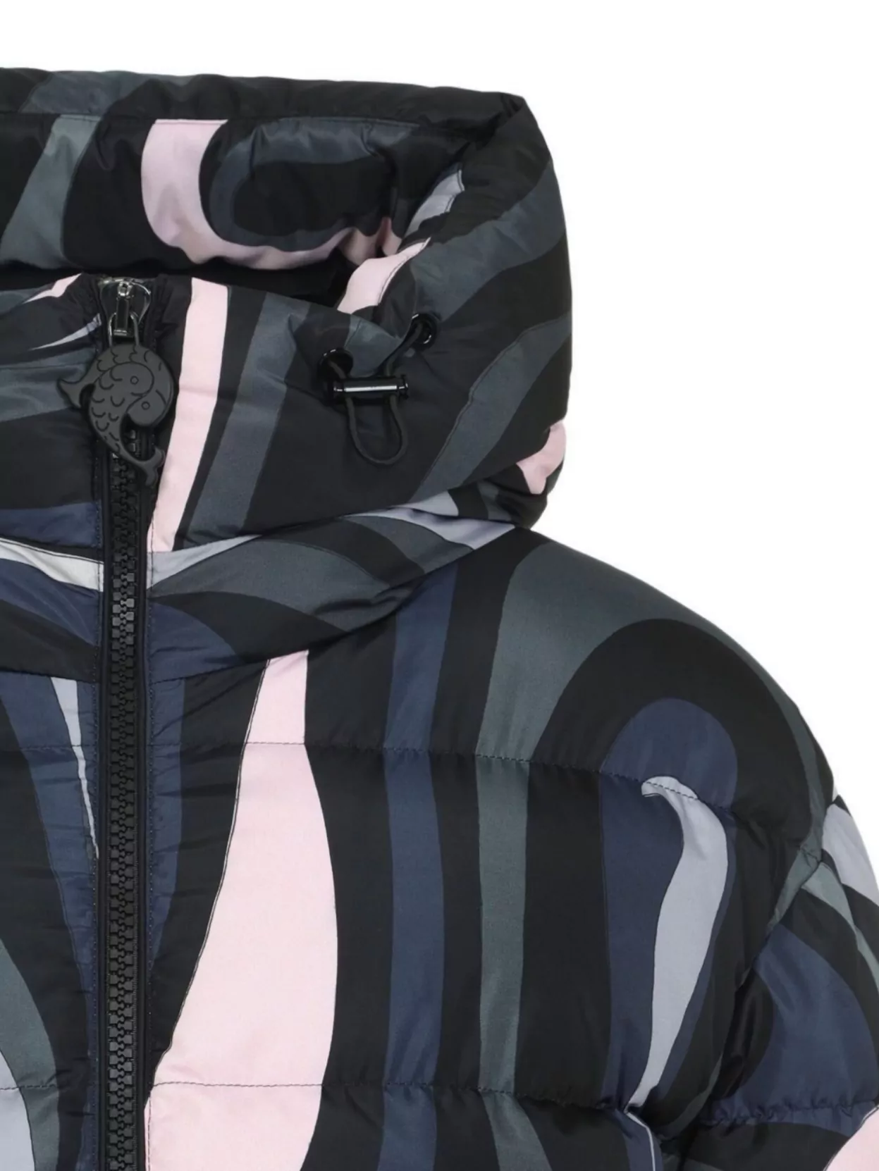 Pucci Hooded Padded Nylon Jacket With Elastic Cuffs