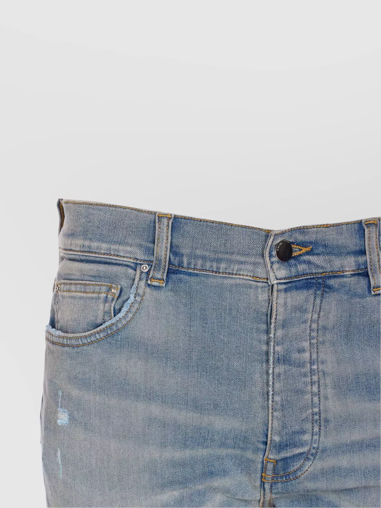 Amiri Straight Leg Denim Trousers With Faded Wash