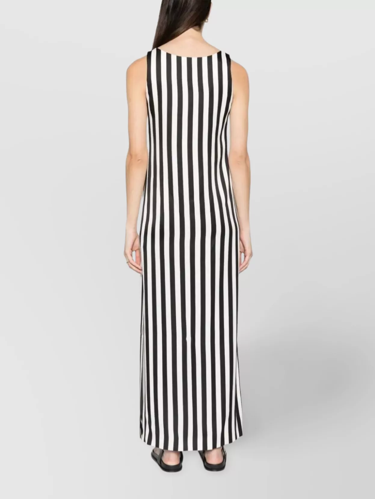 Moschino Maxi Dress With Side Slit And Stripes