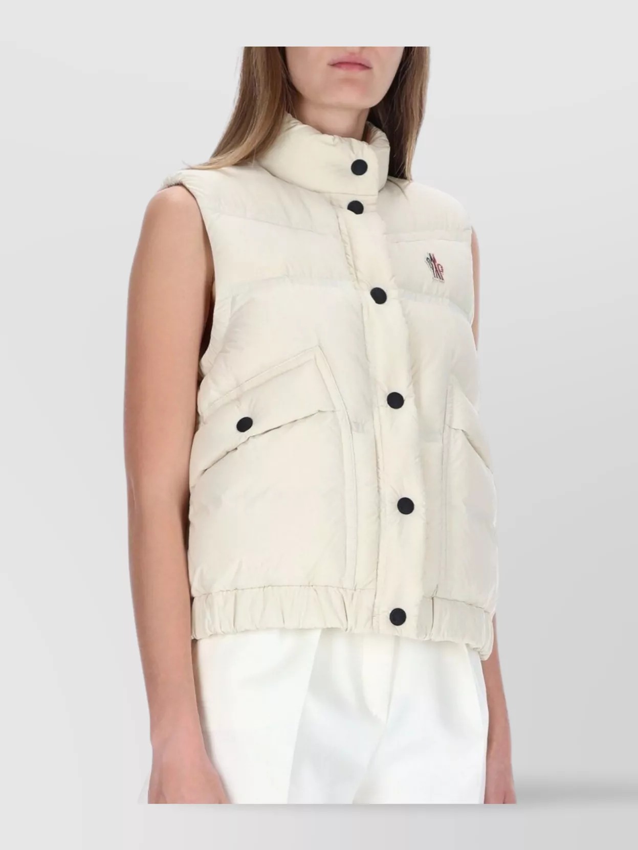 Moncler Grenoble Quilted Sleeveless Top High Collar